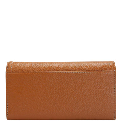 Wax Leather Ladies Wallet - Orange