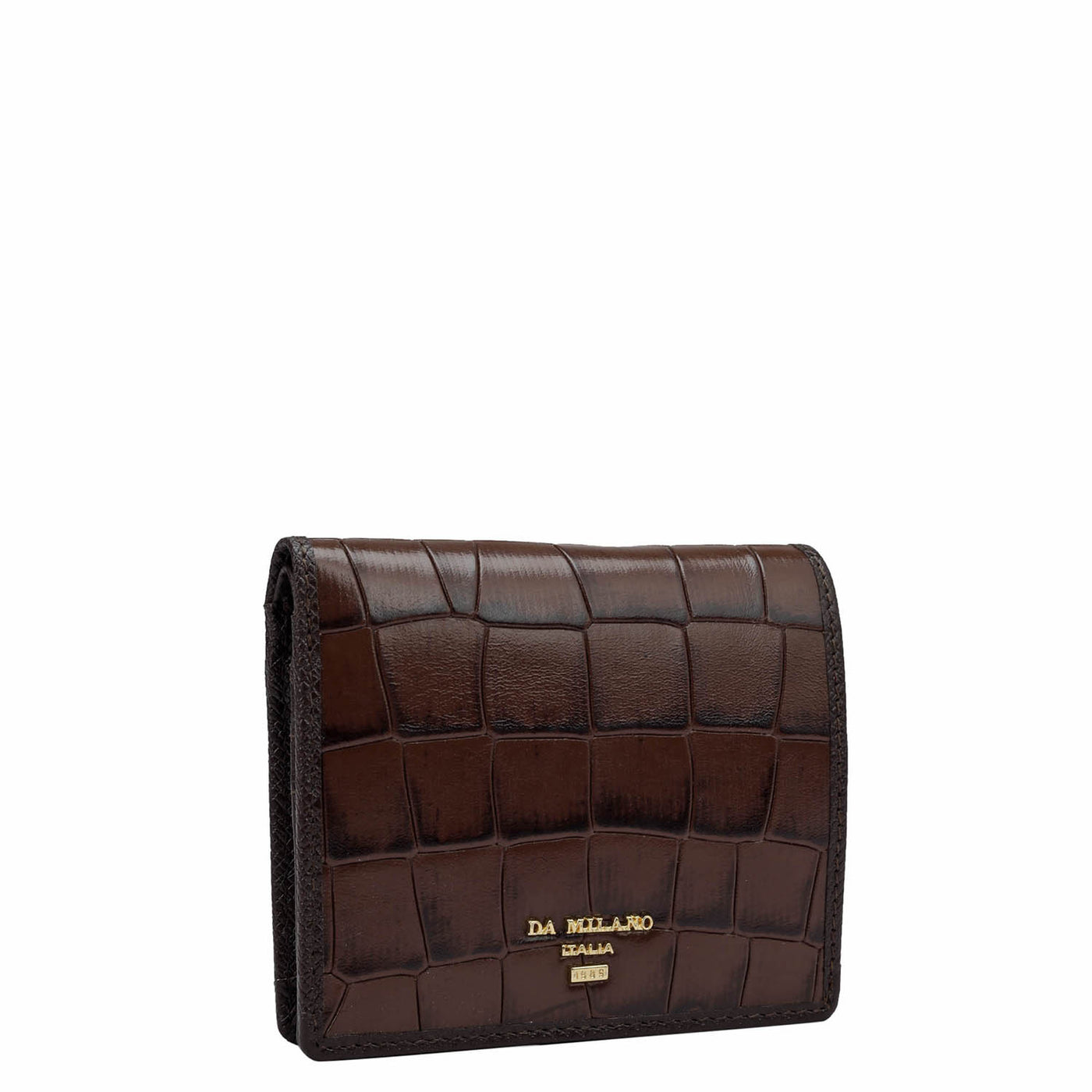 Croco Leather Ladies Wallet - Brown