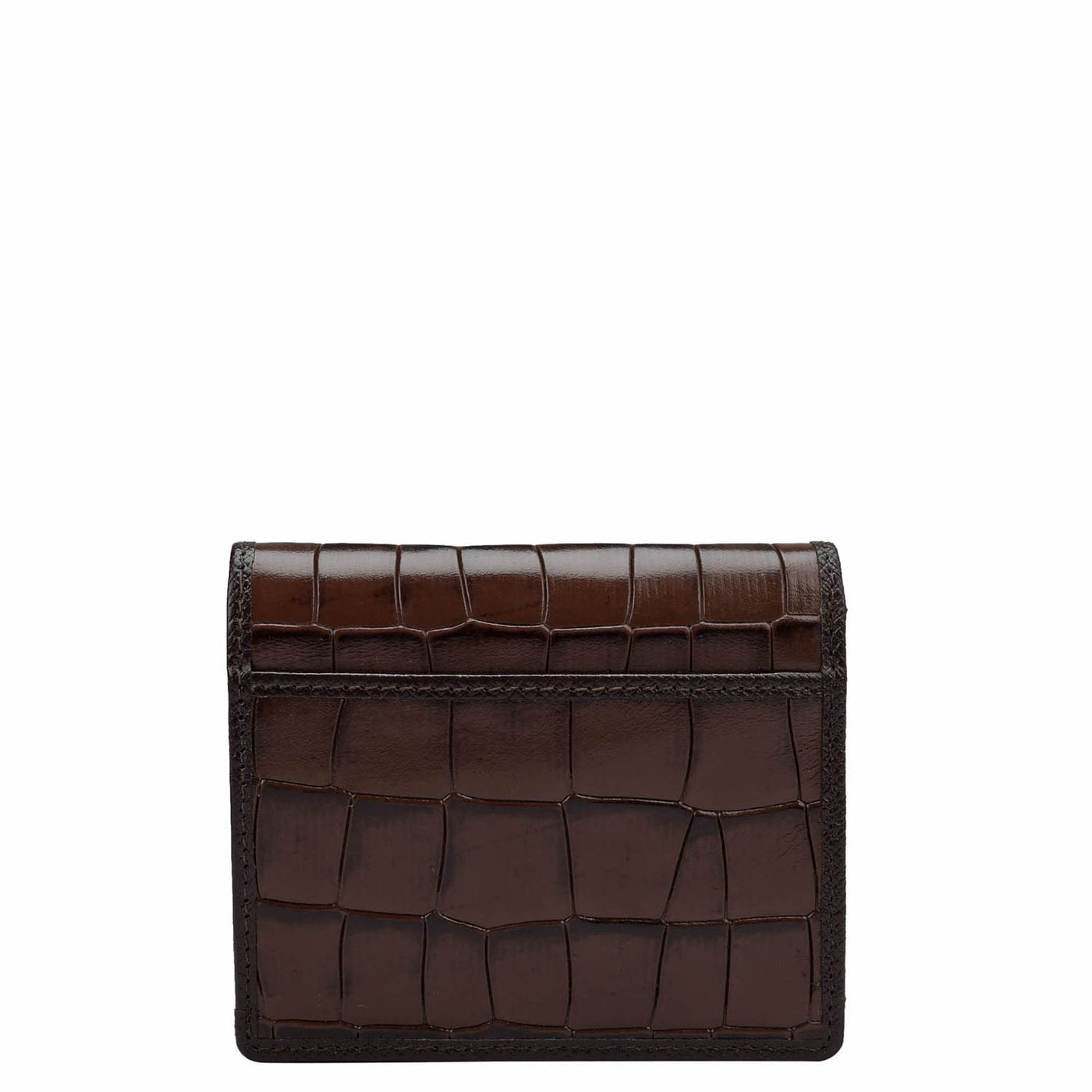 Croco Leather Ladies Wallet - Brown