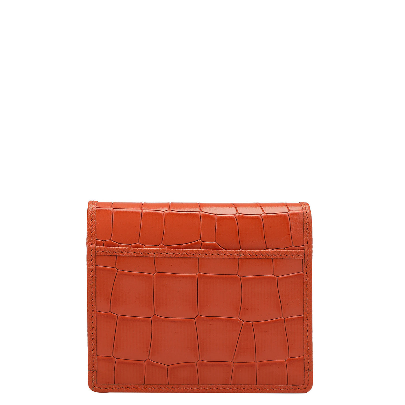 Croco Leather Ladies Wallet - Pumpkin