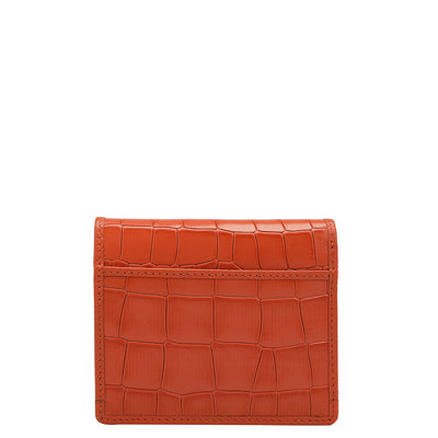 Croco Leather Ladies Wallet - Pumpkin