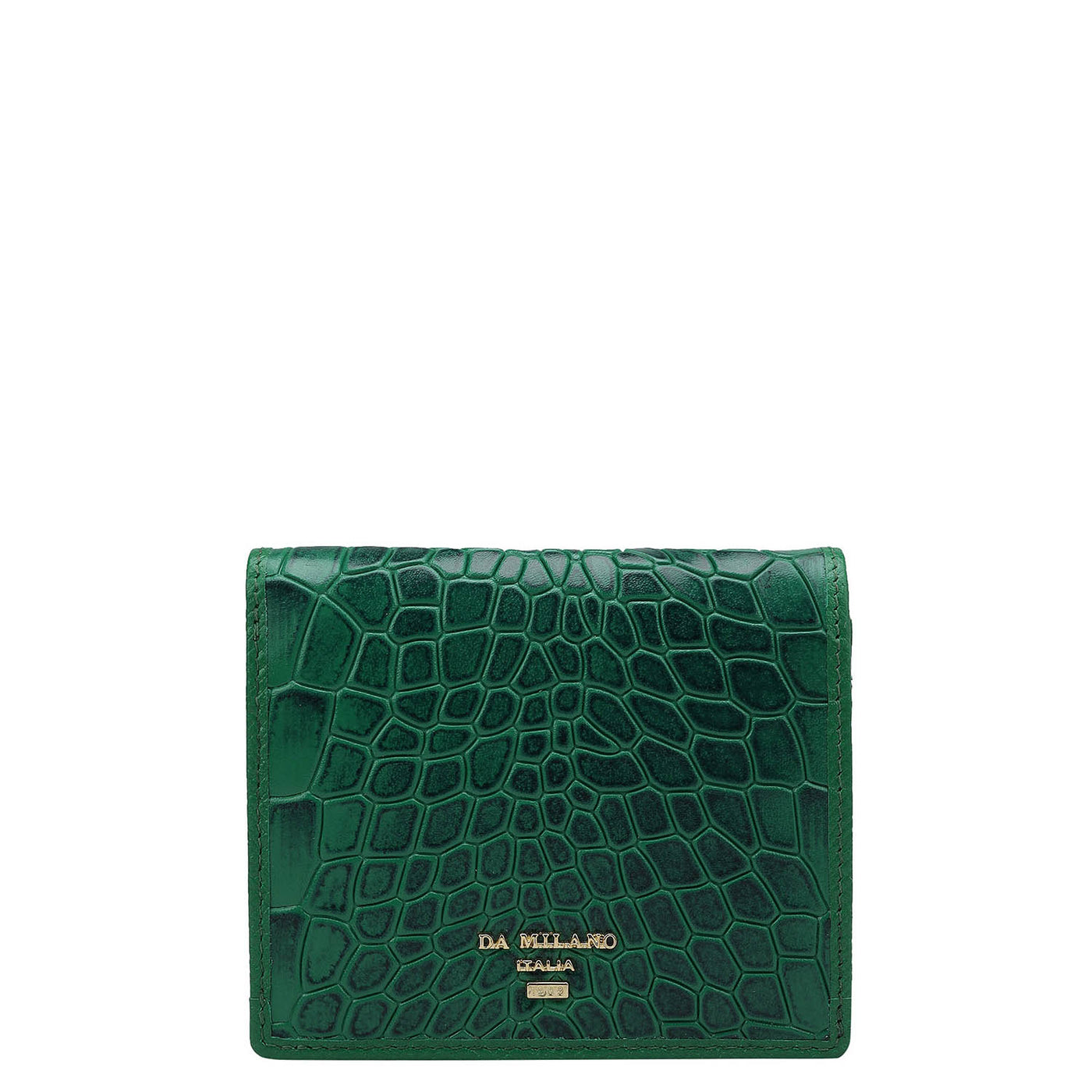 Croco Leather Ladies Wallet - Sea Weed