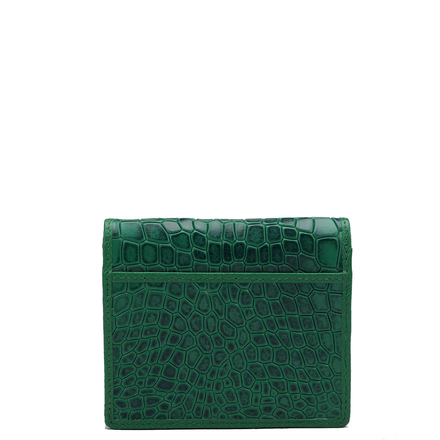 Croco Leather Ladies Wallet - Sea Weed