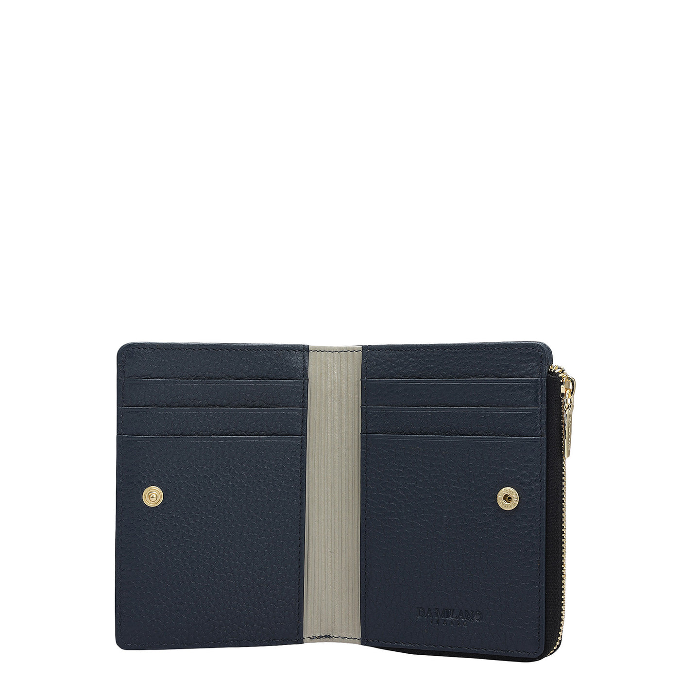 Wax Leather Ladies Wallet - Navy & Khaki