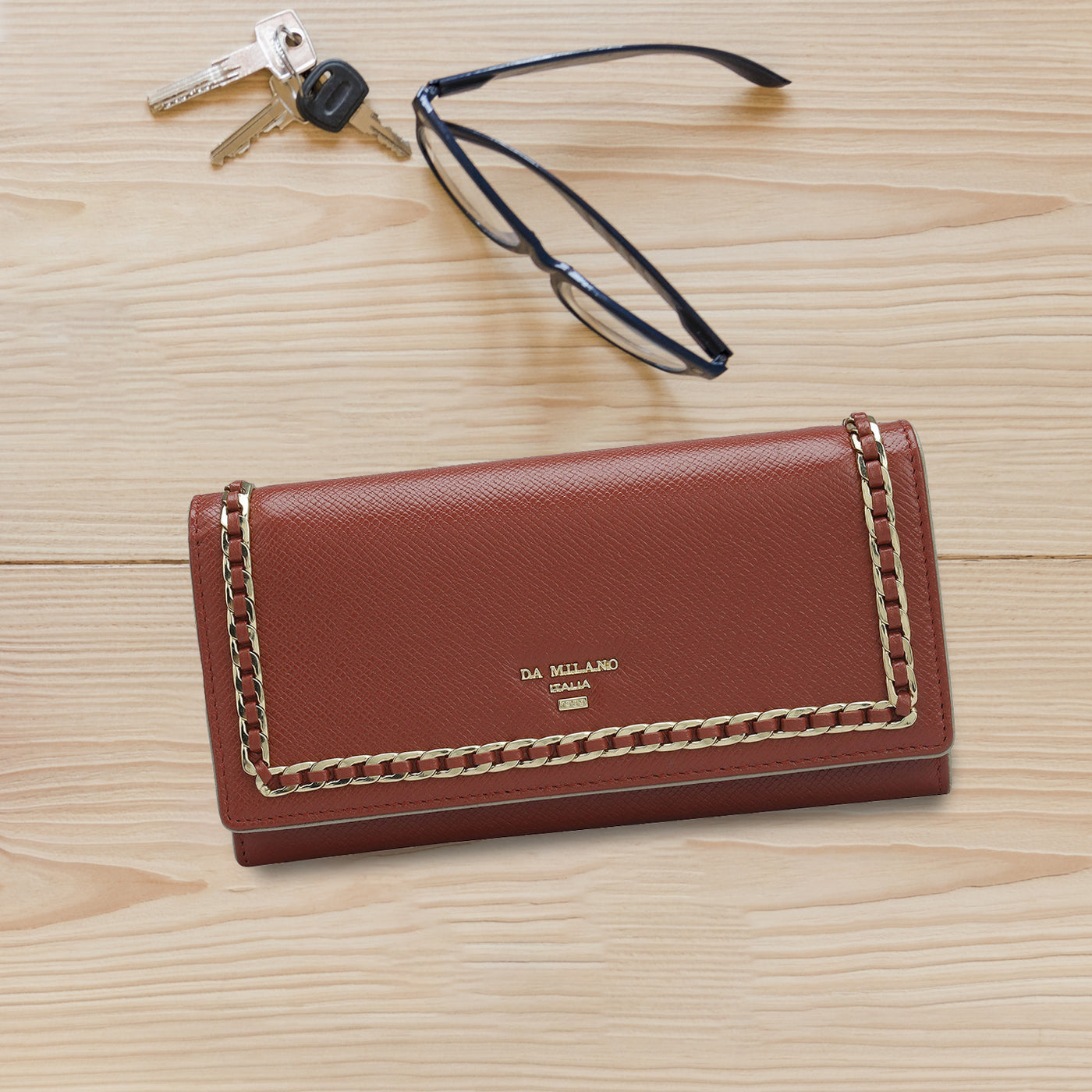 Franzy Leather Ladies Wallet - Brick