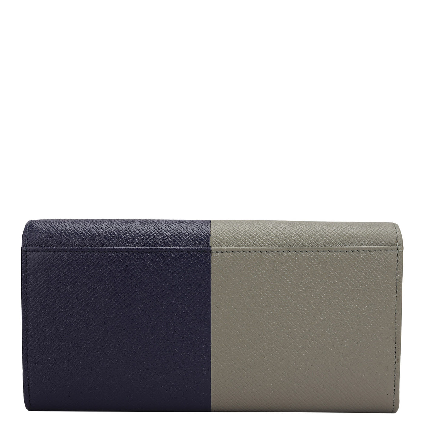 Franzy Leather Ladies Wallet - Stone Grey & Ink Blue