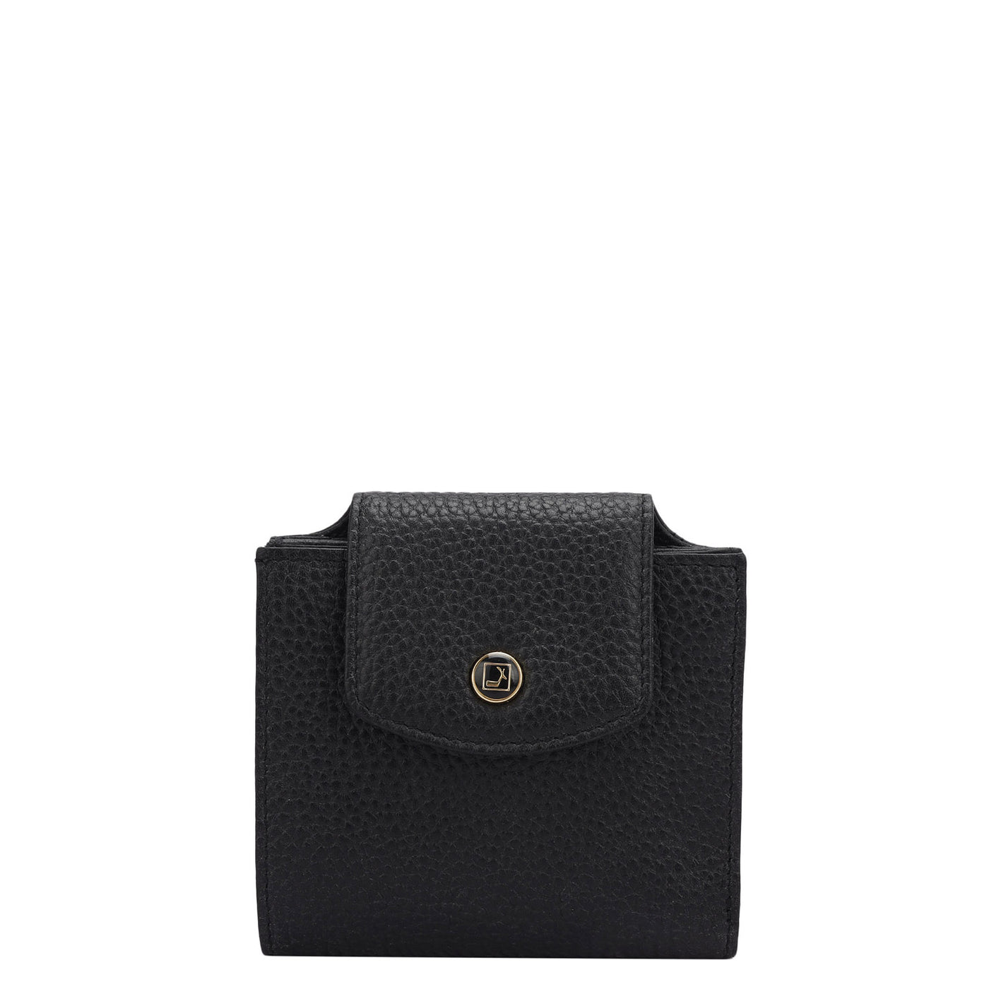 Wax Leather Ladies Wallet - Black