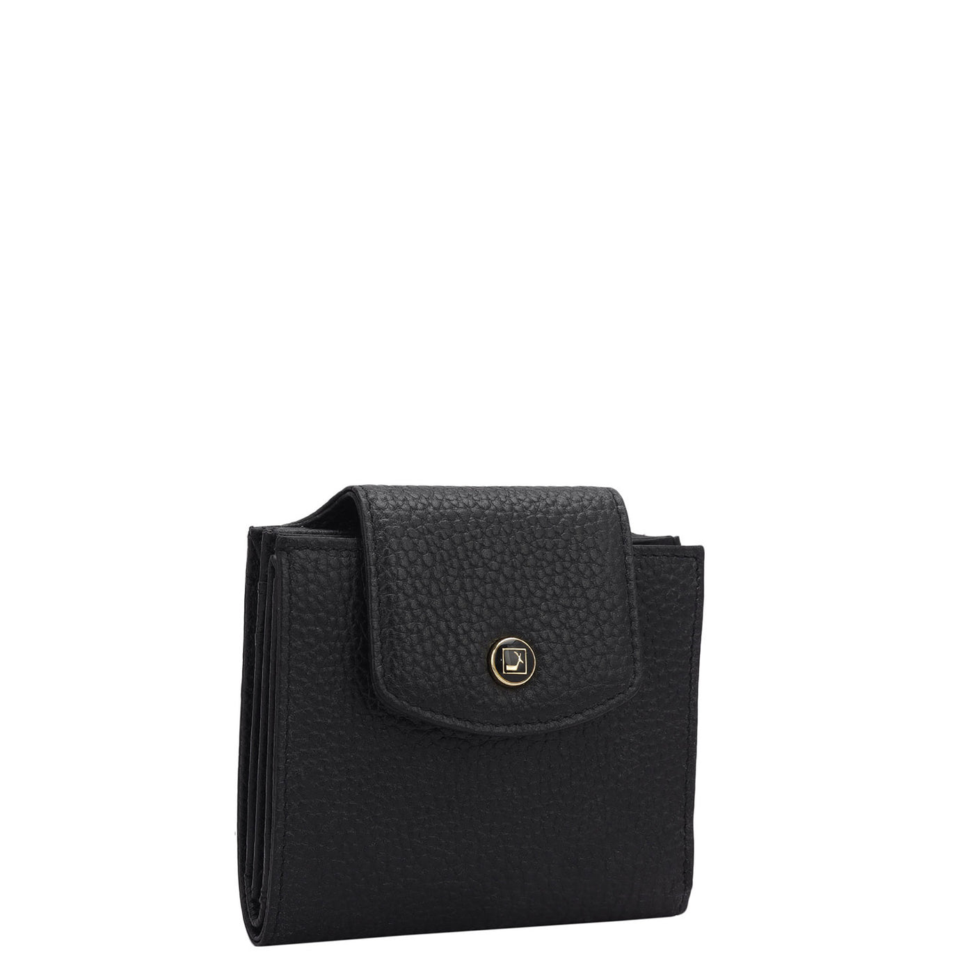 Wax Leather Ladies Wallet - Black