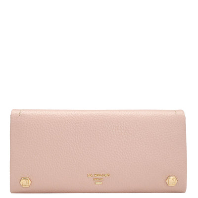 Wax Leather Ladies Wallet - Baby Pink