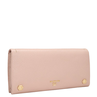 Wax Leather Ladies Wallet - Baby Pink