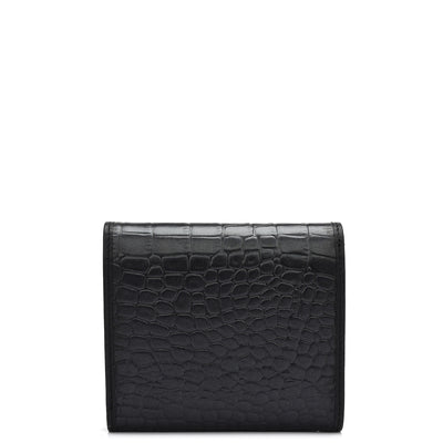 Croco Leather Ladies Wallet - Black