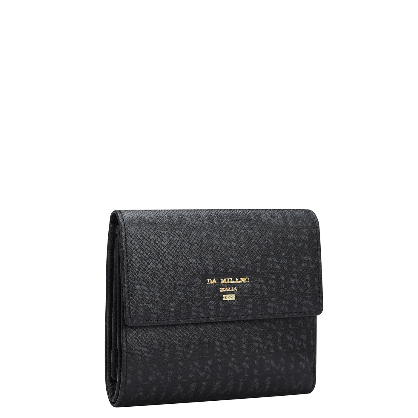 Monogram Leather Ladies Wallet - Black