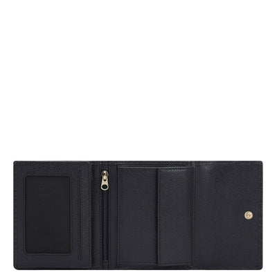 Monogram Leather Ladies Wallet - Black