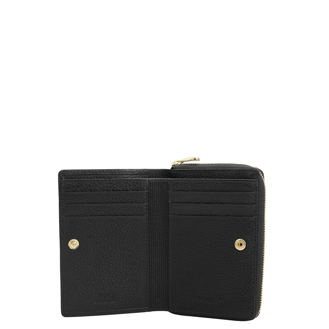 Wax Leather Ladies Wallet - Black