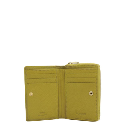 Wax Leather Ladies Wallet - Green Tea