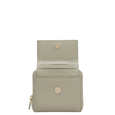 Wax Leather Ladies Wallet - Khaki