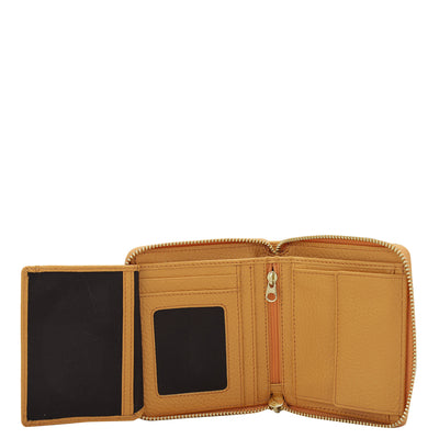 Wax Leather Ladies Wallet - Apricot Crush