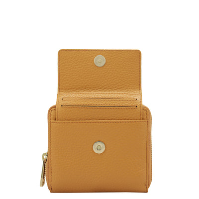 Wax Leather Ladies Wallet - Apricot Crush