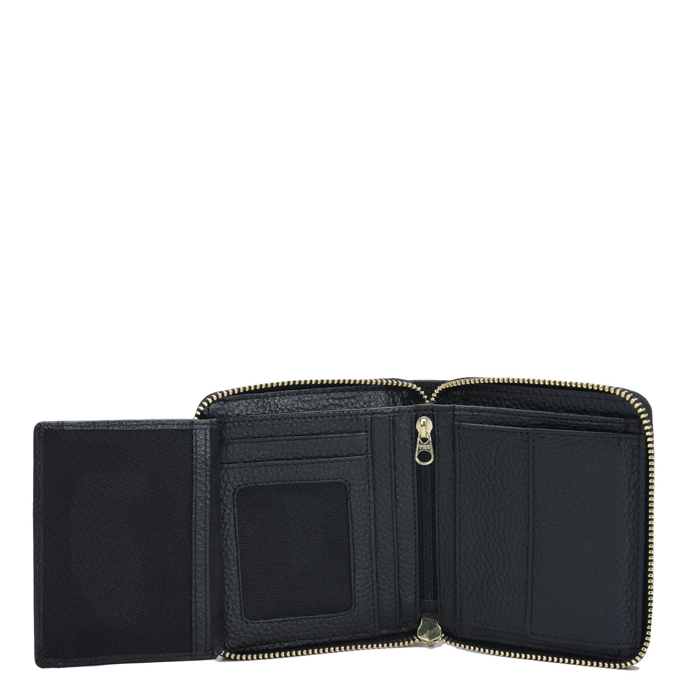 Wax Leather Ladies Wallet - Black