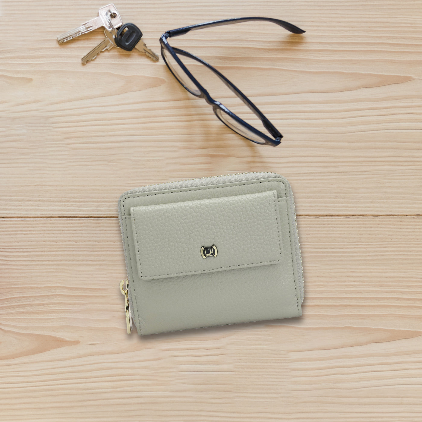 Wax Leather Ladies Wallet - Khaki