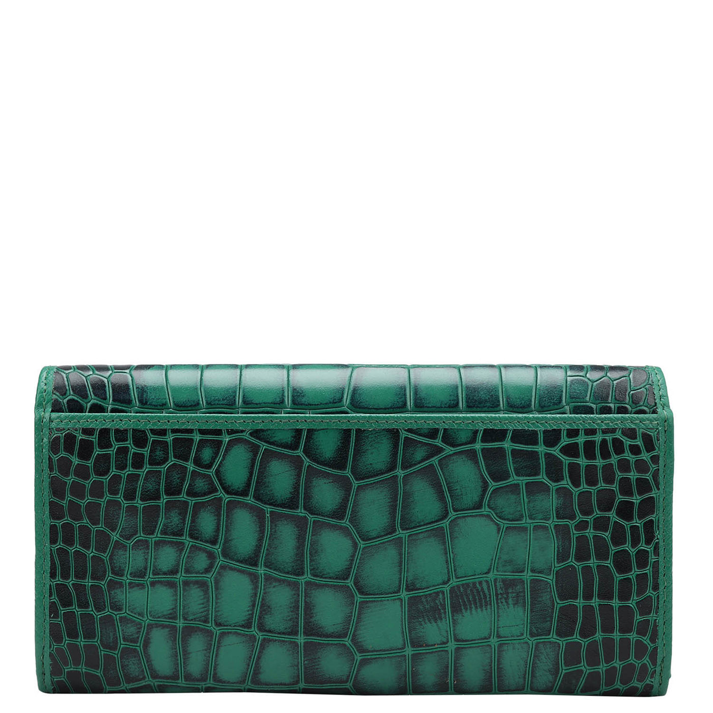 Croco Leather Ladies Wallet - Green