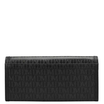 Monogram Leather Ladies Wallet - Black