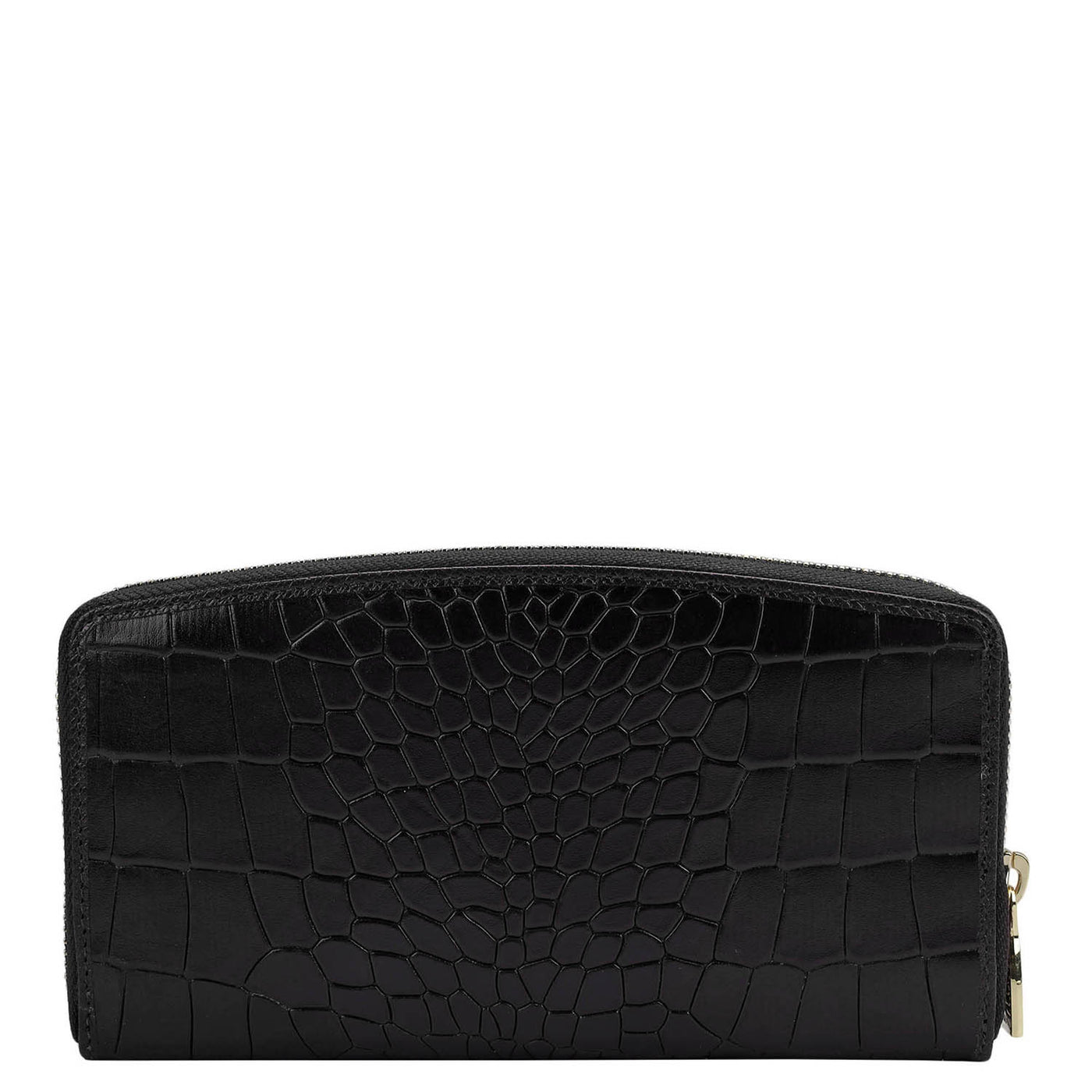 Croco Leather Ladies Wallet - Black