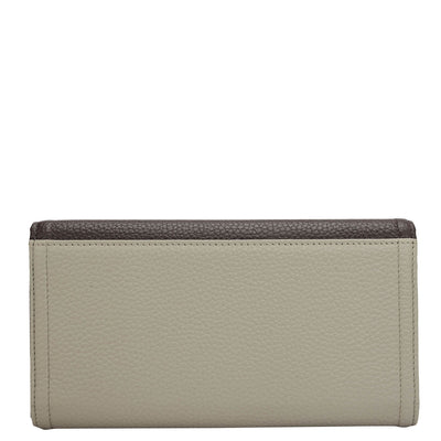 Wax Leather Ladies Wallet - Chocolate & Khaki