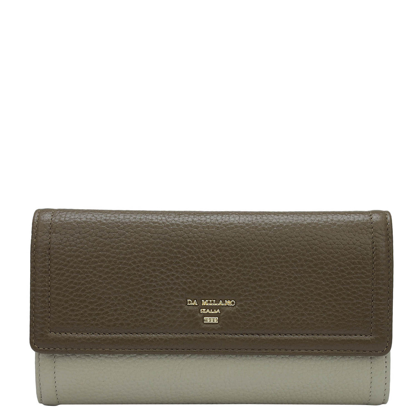 Wax Leather Ladies Wallet - Moss & Khaki