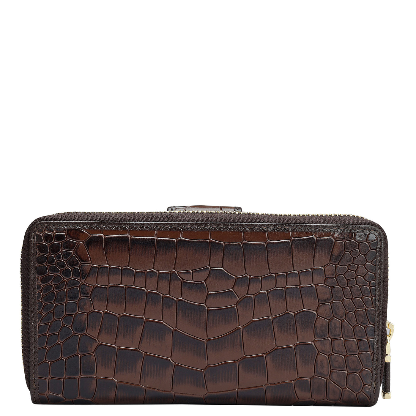 Croco Leather Ladies Wallet - Brown