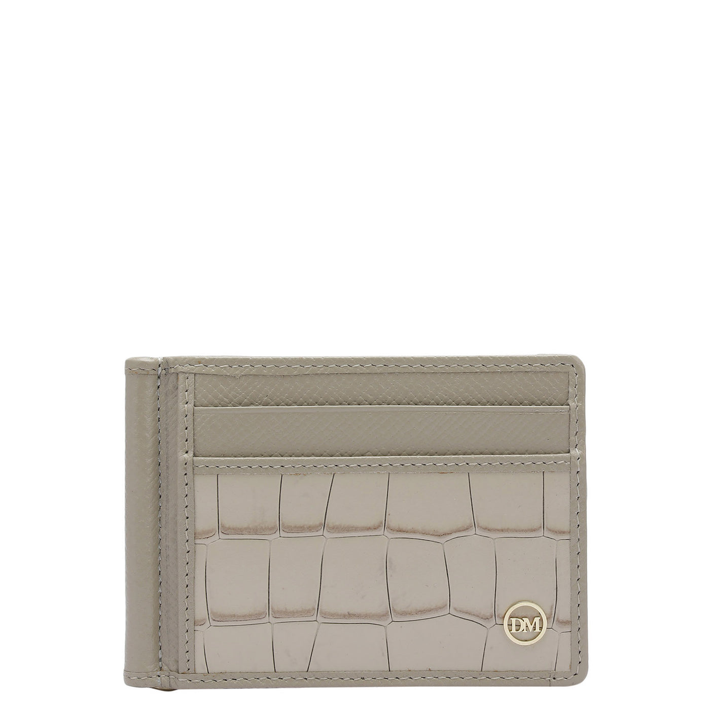 Croco Franzy Leather Money Clip - Frost