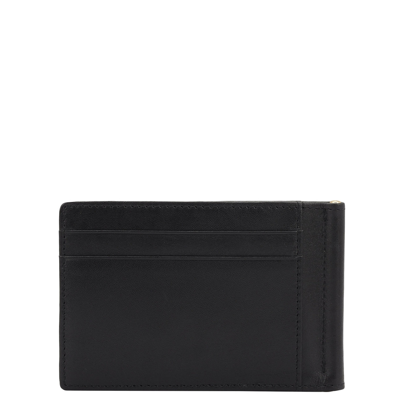 6 Slots Leather Money Clip - Black