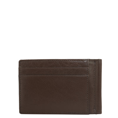 10 Slots Leather Money Clip - Brown