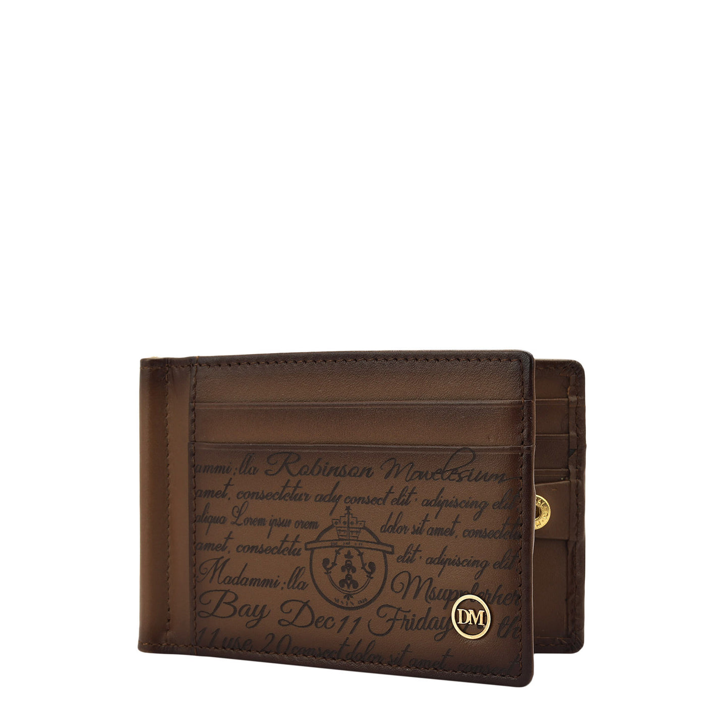 6 Slots Leather Money Clip - Cognac