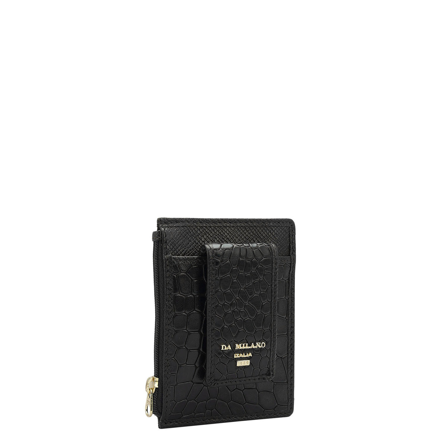 4 Slots Leather Money Clip - Black