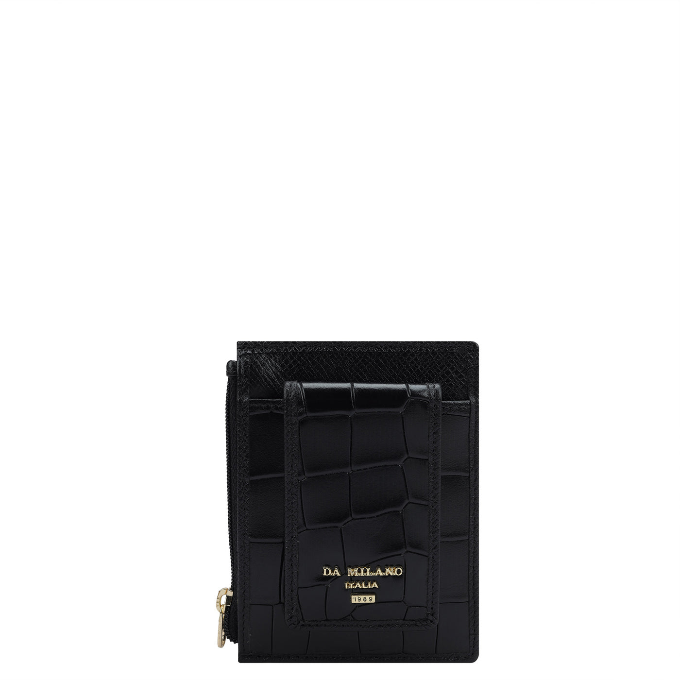 Croco Leather Money Clip - Black