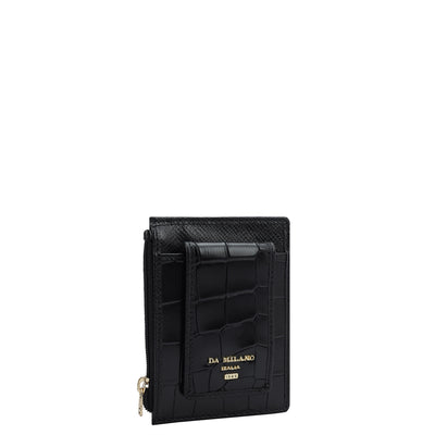 Croco Leather Money Clip - Black