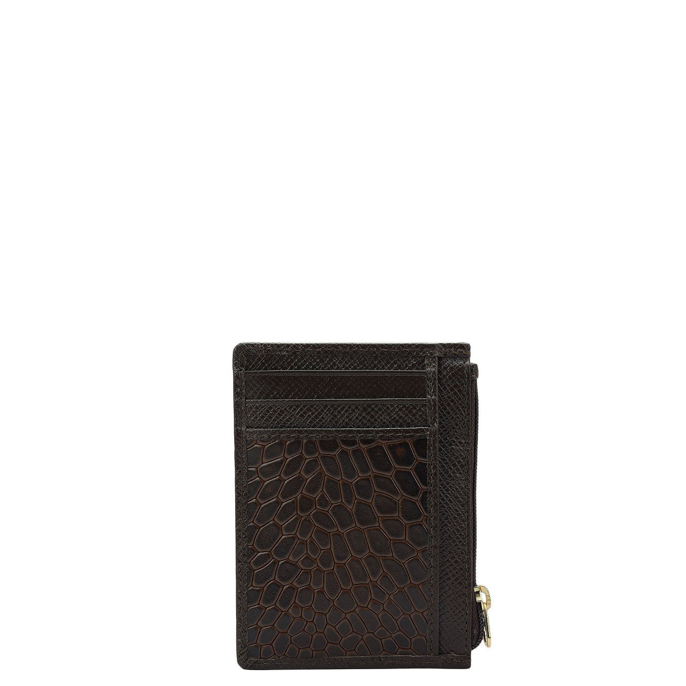 4 Slots Leather Money Clip - Brown