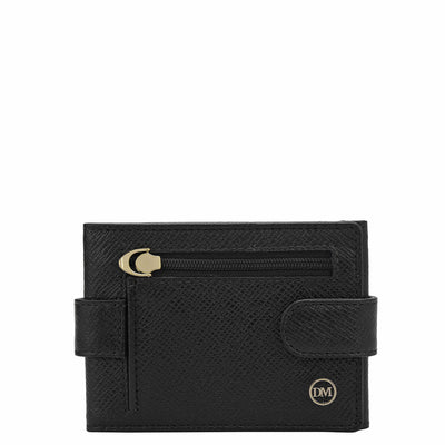 8 Slots Leather Money Clip - Black