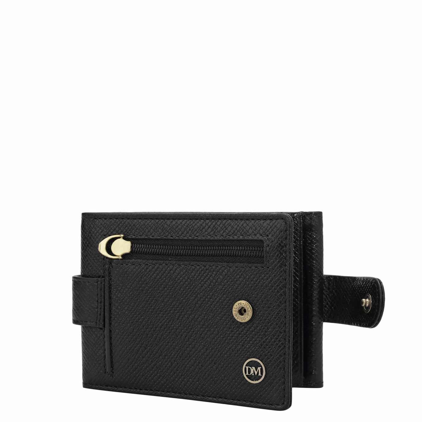 8 Slots Leather Money Clip - Black