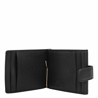 8 Slots Leather Money Clip - Black