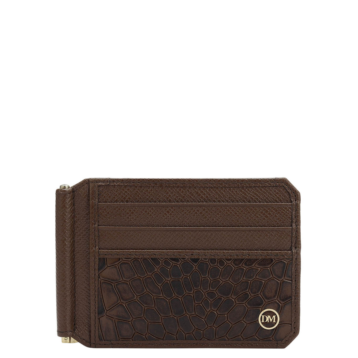 Multi Slot Leather Money Clip - Date