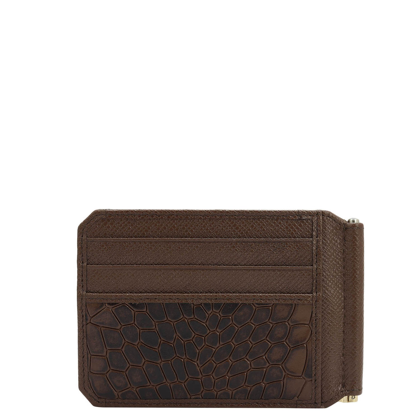 Multi Slot Leather Money Clip - Date