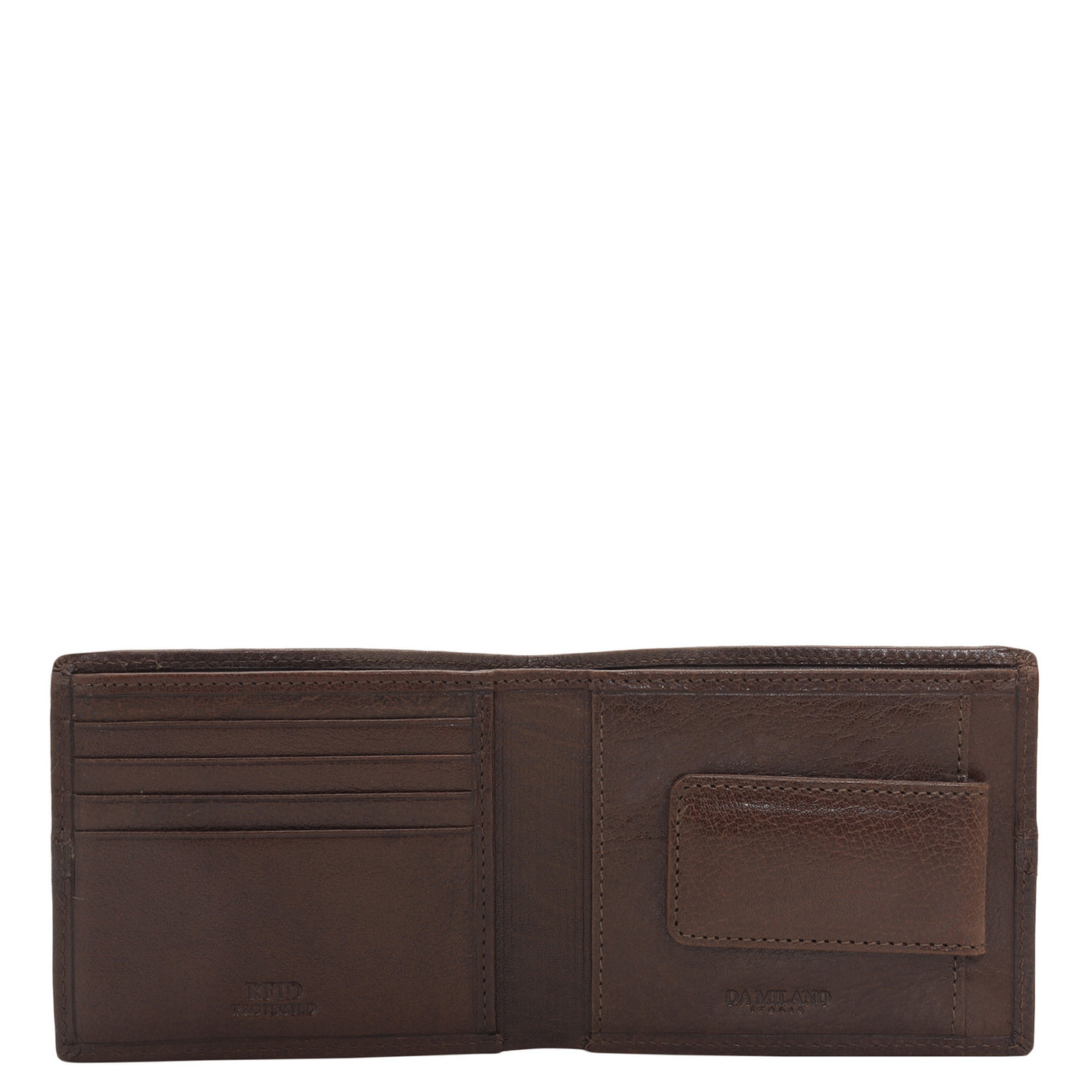 4 Slots Leather Money Clip - Brown