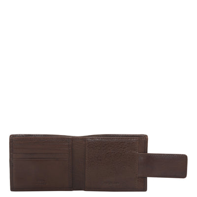 4 Slots Leather Money Clip - Brown