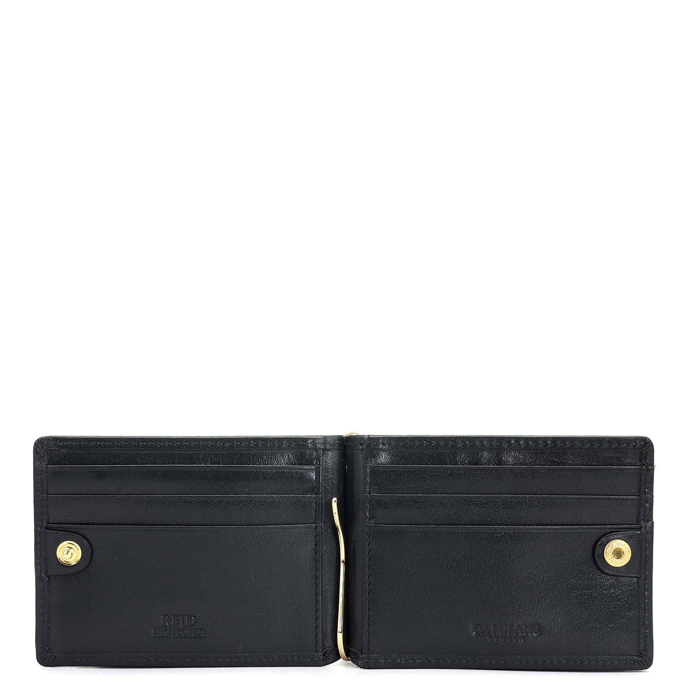 Plain Leather Money Clip - Navy