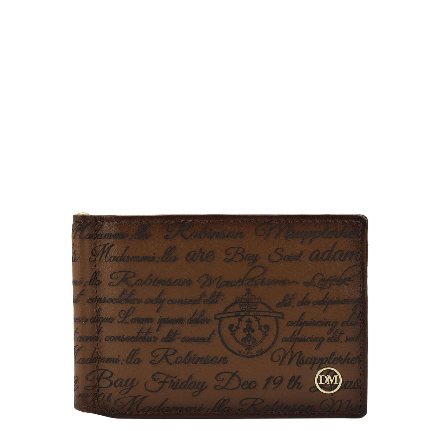 10 Slots Leather Money Clip - Cognac