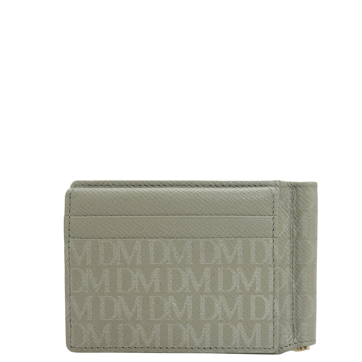 10 Slots Leather Money Clip - Stone Grey