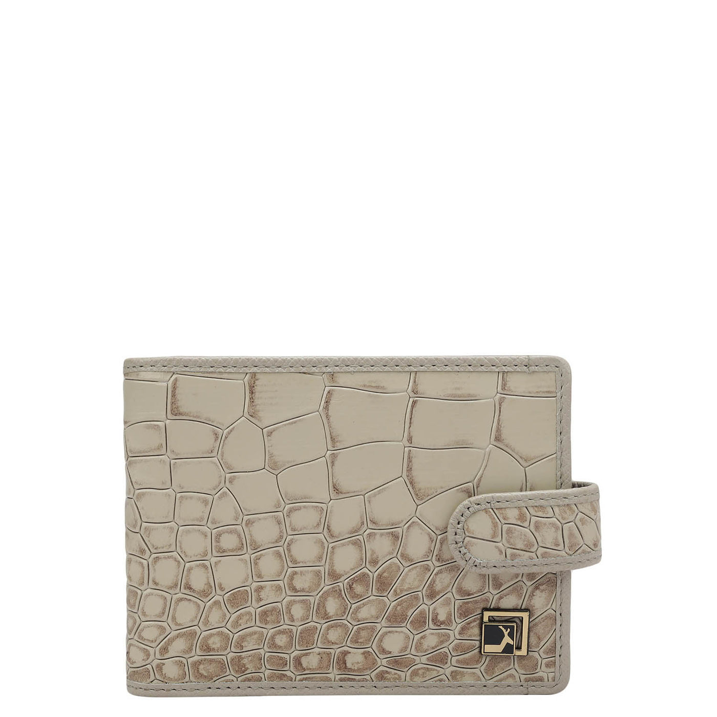 Croco Leather Money Clip - Frost