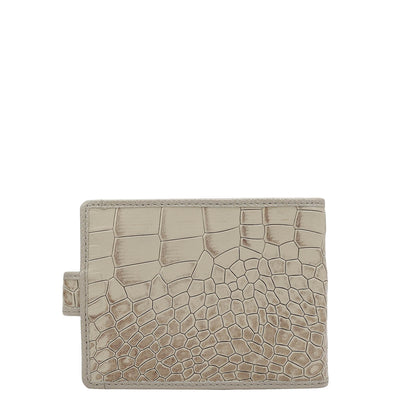 Croco Leather Money Clip - Frost